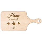 ASL Merchandise "ILY Home" Etched Maple Paddle Cutting Board