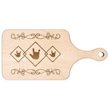 ASL Merchandise "ILY Squared" Etched Maple Paddle Cutting Board