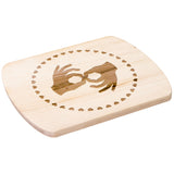 ASL Merchandise "Interpreter Hearts" Etched Maple Cutting Board
