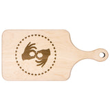 ASL Merchandise "Interpreter Hearts" Etched Maple Paddle Cutting Board