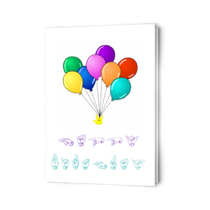 ASL Stationery "Balloons" Sign Language Birthday Cards