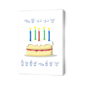 ASL Stationery "ILY Candles" Sign Language Birthday Cards