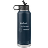 ASL Merchandise "Everyone Smiles" Etched ASL Water Bottle 32oz