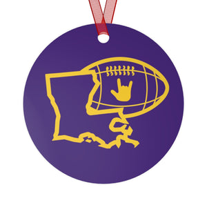 Holiday "Louisiana" Metal ASL Christmas Ornament