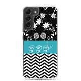 Sign Language Phone Case "Floral-Chevron" ASL Samsung Case