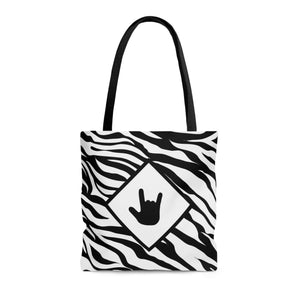 ASL Bag "ILY Zebra" Polyester 16x16 ASL Tote Bag