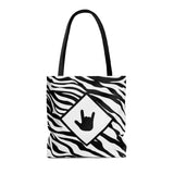 ASL Bag "ILY Zebra" Polyester 16x16 ASL Tote Bag