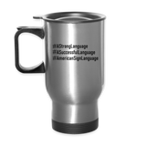 Sign Language Mug "Hashtag ASL" Stainless Steel ASL Travel Mug - silver