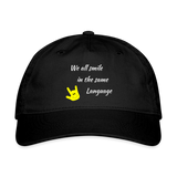 ASL Hat "Everyone Smiles" Sign Language Baseball Cap - black