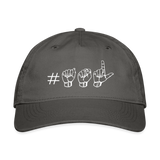 ASL Hat "Hashtag ASL" Sign Language Baseball Cap - charcoal