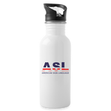 ASL Merchandise "Flag Letters" Aluminum ASL Water Bottle 20oz - white