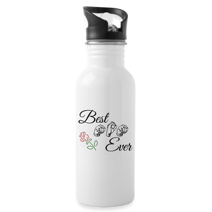 ASL Merchandise "Best Mom" Aluminum ASL Water Bottle 20oz - white