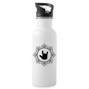 ASL Merchandise "ILY Elegant" Aluminum ASL Water Bottle 20oz - white