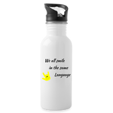 ASL Merchandise "Everyone Smiles" Aluminum ASL Water Bottle 20oz - white