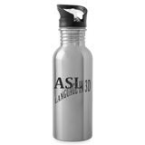 ASL Merchandise "Language in 3D" Aluminum ASL Water Bottle 20oz - silver