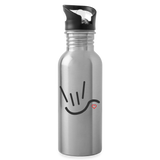 ASL Merchandise "ILY Heart" Stainless ASL Water Bottle 20oz - silver