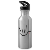 ASL Merchandise "ILY Heart" Stainless ASL Water Bottle 20oz - silver