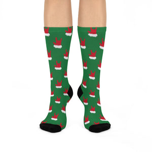 Holiday "Santa ILY" ASL Christmas Crew Socks