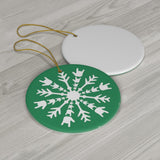 Holiday "ILY Snowflake" Ceramic ASL Christmas Ornament