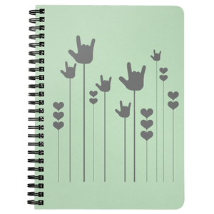 ASL Stationery "ILY Sprout" 5 x 7 Spiral ASL Notebook