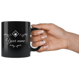 Sign Language Mug "ASL Station" Black Ceramic ASL Coffee Mug