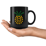 Sign Language Mug "ILY Pineapple" Black Ceramic ASL Coffee Mug
