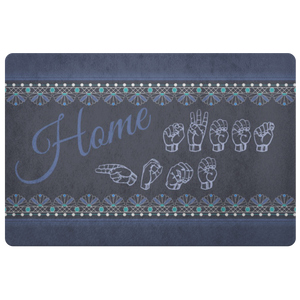 ASL Home Decor "Sweet Home" 26x18 Blue ASL Doormat