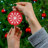 Holiday "ILY Snowflake" Ceramic ASL Christmas Ornament