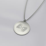 ASL Necklace "Interpreter" Engraved Silver Pendant