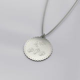 ASL Necklace "ASL Mom" Engraved Silver Pendant