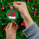 Holiday "Santa ILY" Ceramic ASL Christmas Ornament
