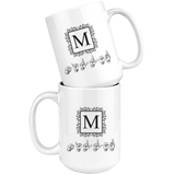 Sign Language Mug "Monogram" White Ceramic ASL Coffee Mug