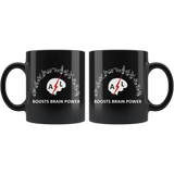 Sign Language Mug "Brain Power" Black Ceramic ASL Coffee Mug