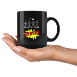 Sign Language Mug "Super Power" Black Ceramic ASL Coffee Mug