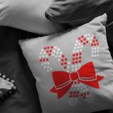 Holiday "ILY Candy Cane" Christmas ASL Throw Pillow - Multiple Sizes