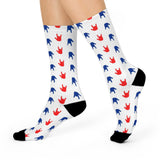 Holiday "ILY Wave" Independence Day ASL Crew Socks