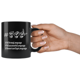 Sign Language Mug "Hashtag ASL" Black Ceramic ASL Coffee Mug