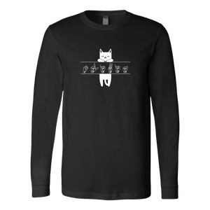 ASL Shirt "Cat Lover" Custom Unisex LS Sign Language T-Shirt