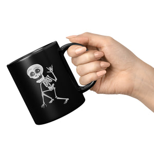 Holiday "ILY Skeleton" Black Ceramic ASL Halloween Mug