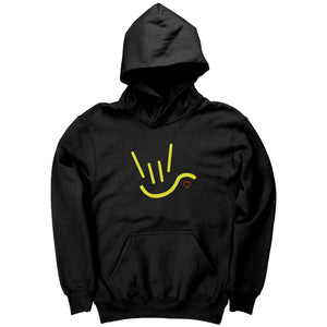 Sign Language Hoodie "ILY Heart" Youth Pullover ASL Hoodie