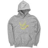 Sign Language Hoodie "ILY Heart" Youth Pullover ASL Hoodie