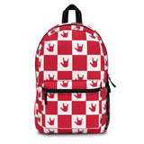 ASL Bag "ILY Checkered" Sign Language Backpack: Red
