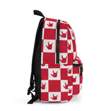 ASL Bag "ILY Checkered" Sign Language Backpack: Red