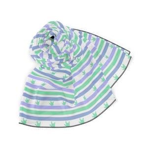Sign Language Apparel "ILY Striped" Poly Voile ASL Scarf