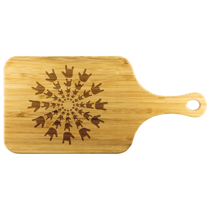 ASL Merchandise "ILY Burst" Etched Bamboo Cutting Board w/Handle