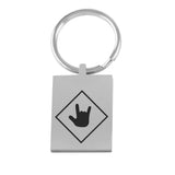 ASL Merchandise "ILY Squared" Engraved Keychain ASL Accessory