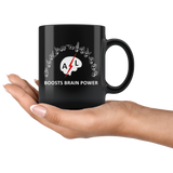 Sign Language Mug "Brain Power" Black Ceramic ASL Coffee Mug