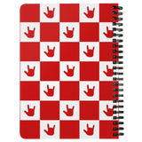 ASL Stationery "ILY Checkered" 5 x 7 Spiral ASL Notebook: Red