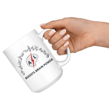 Sign Language Mug "Brain Power" White Ceramic ASL Coffee Mug