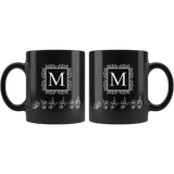Sign Language Mug "Monogram" Black Ceramic ASL Coffee Mug